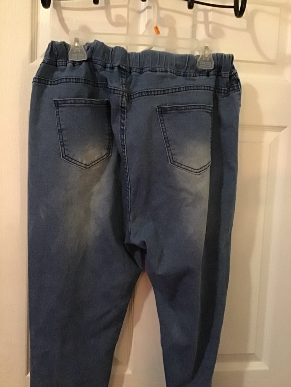 Distressed Blue Drawstring Jeans - Picture 3 of 6